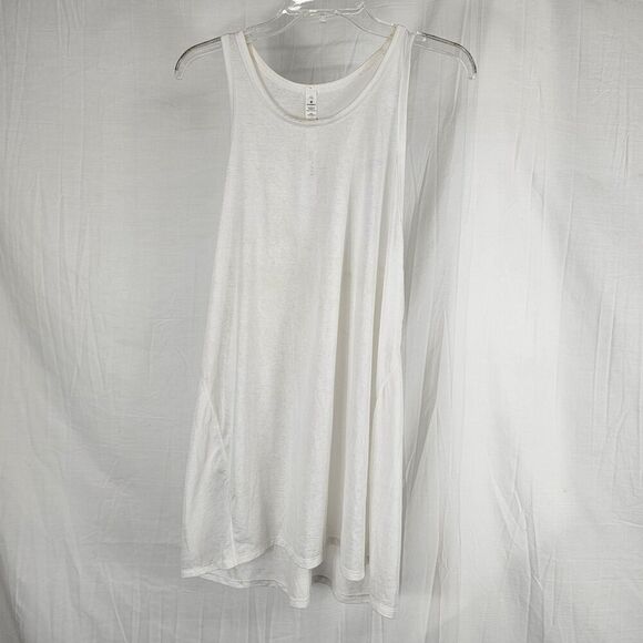 Lululemon Athletica Goal Up Tank White Women's Size 12 Split Back - Picture 1 of 10